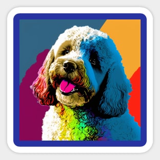 Happy Pop Art Poodle Sticker